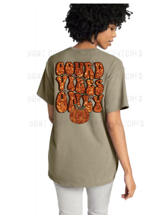 Faux sequin "gourd vibes only" tee