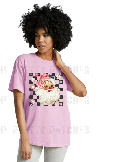 Santa Cheetah hat retro squares