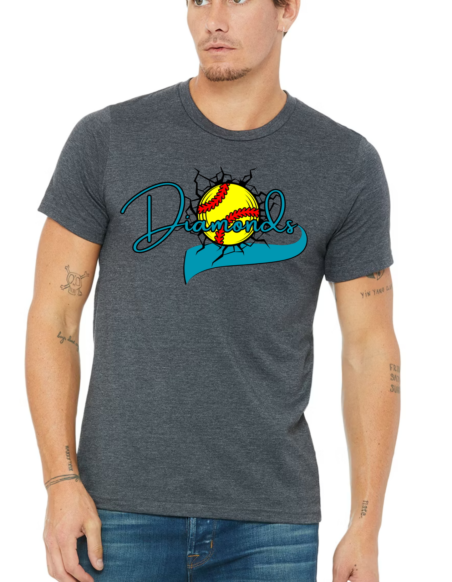 Diamonds softball tee