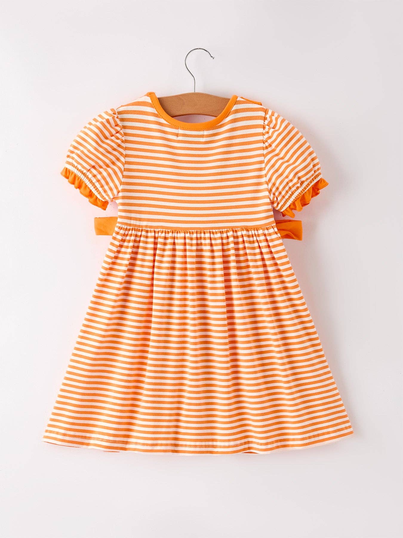 Rylee Faith Designs - Halloween Striped Dress with Cat Smocking Embroidery – 110825br