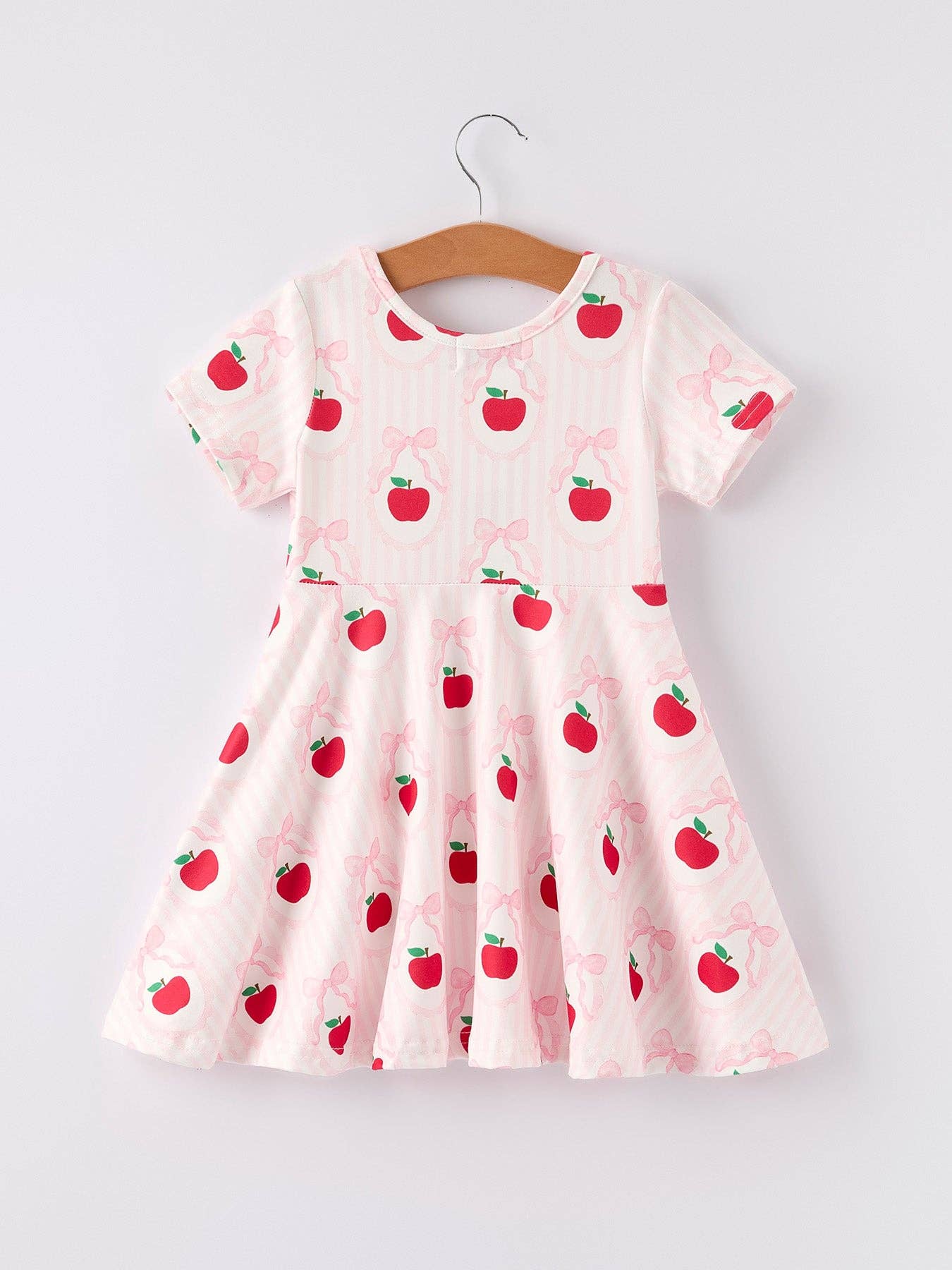 Back to School Apple Striped Sweet Girl Dress-B2SAS