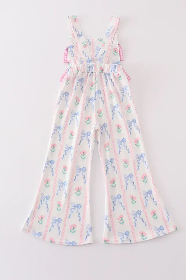 Floral bow girl jumpsuit   FBGJ