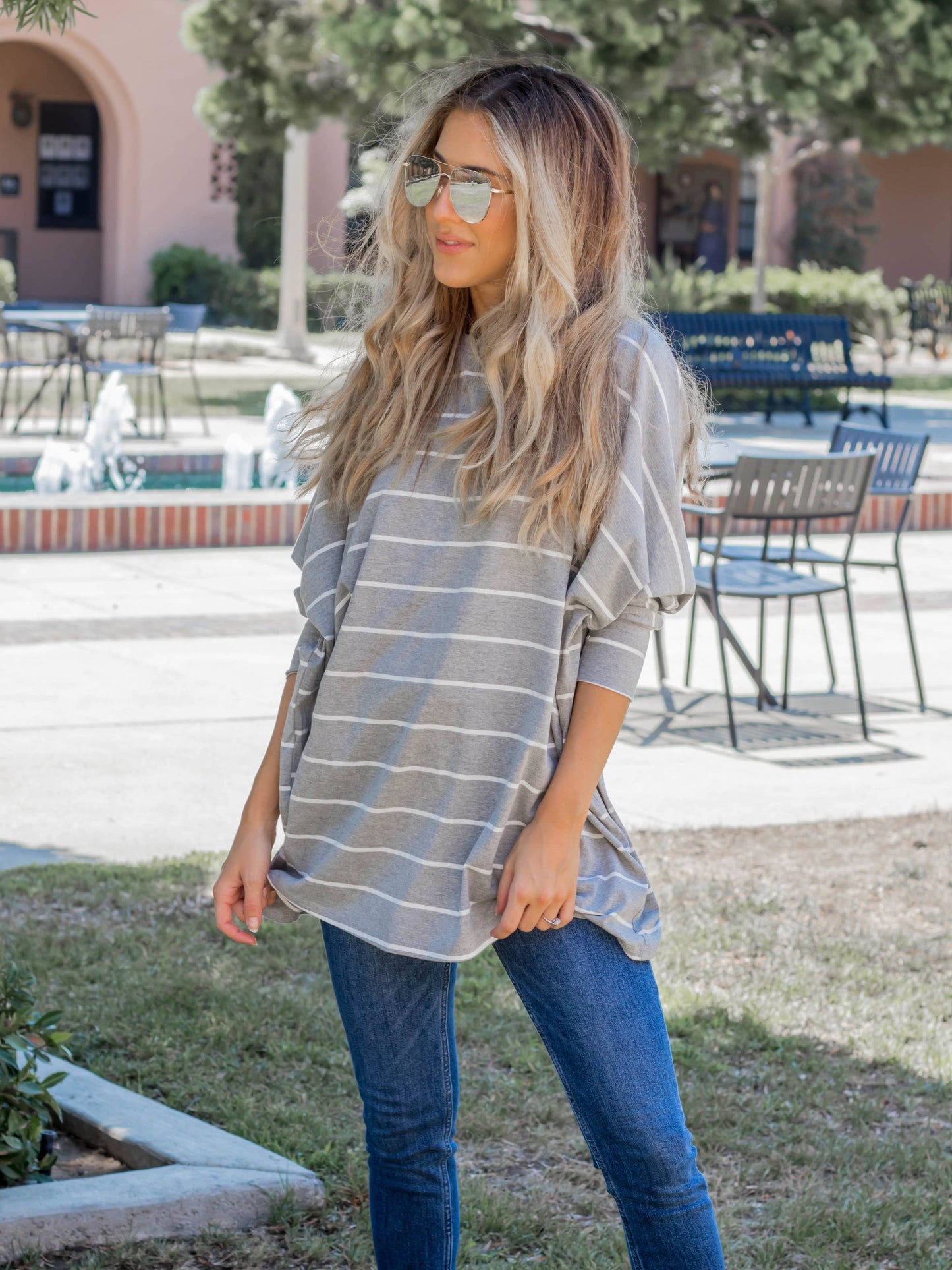 Oversized Stripe Renee Top 7298-087S