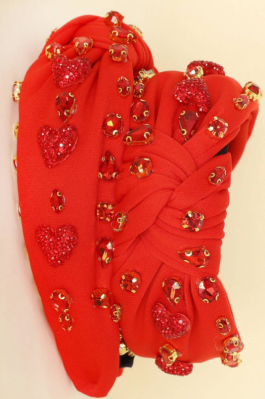 Valentines Day Theme Jeweled Heart Headband HDY31