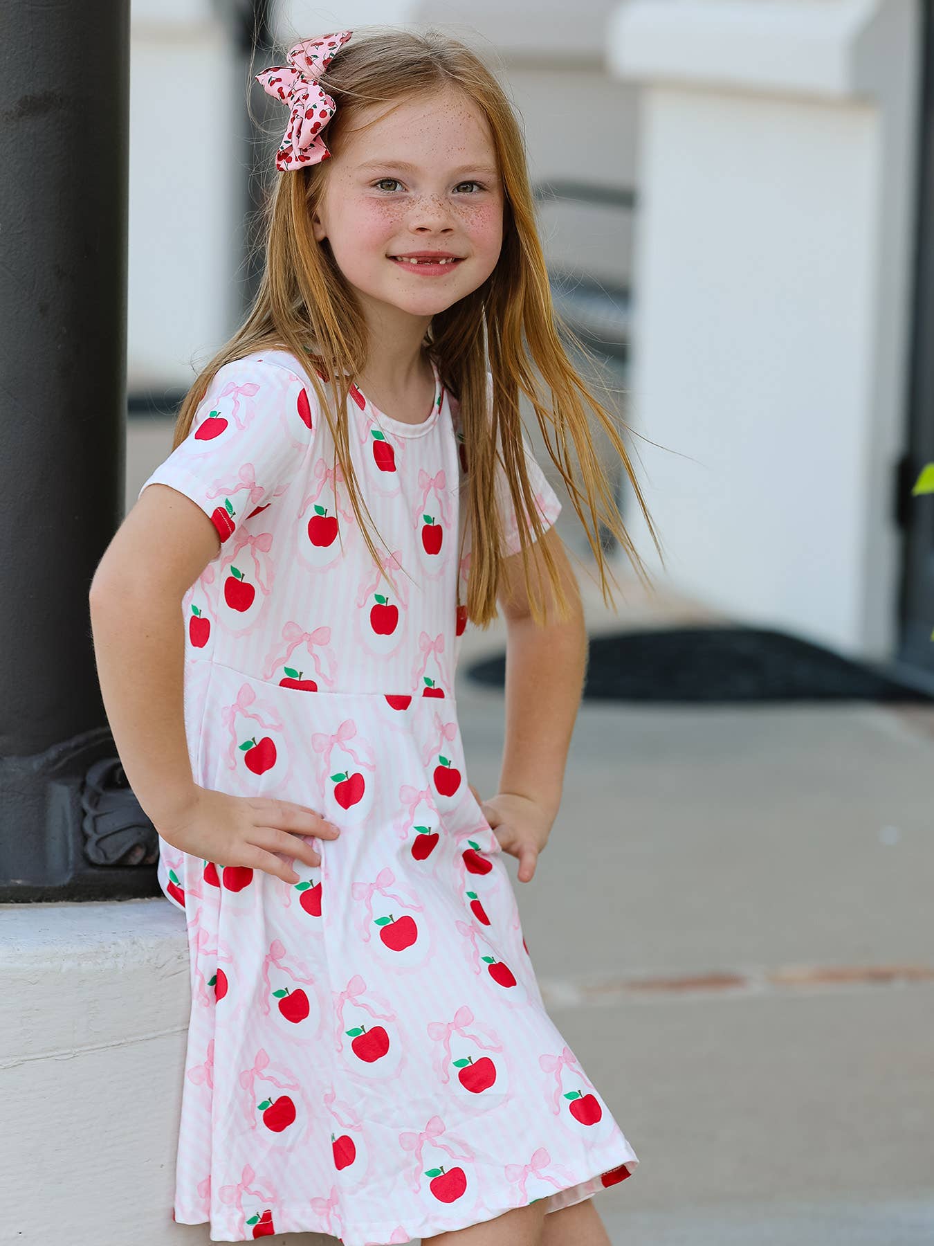 Back to School Apple Striped Sweet Girl Dress-B2SAS