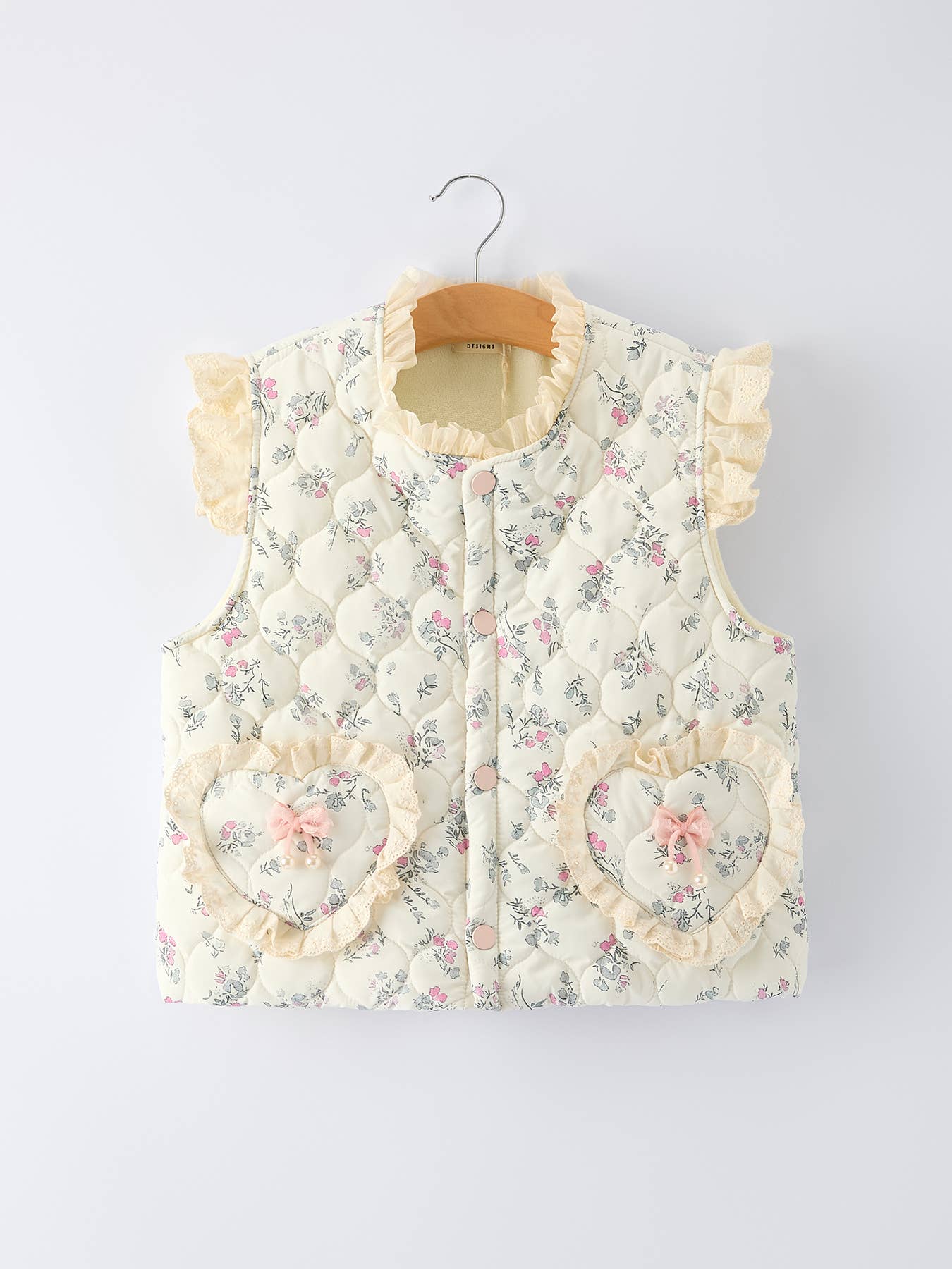 Fall Floral Lace Bow Girl Vest 02182026KA1