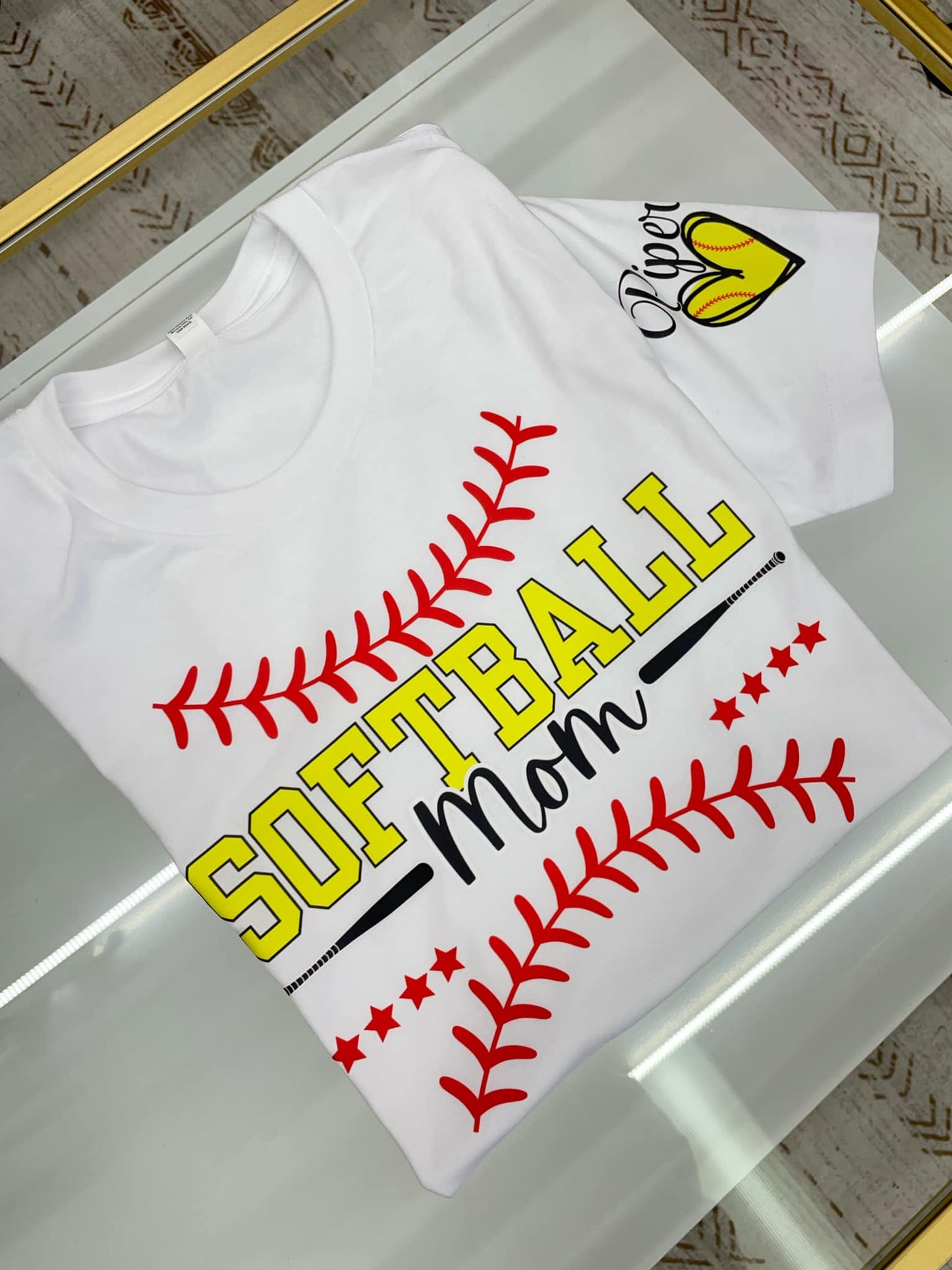 Softball Mom custom sleeve name