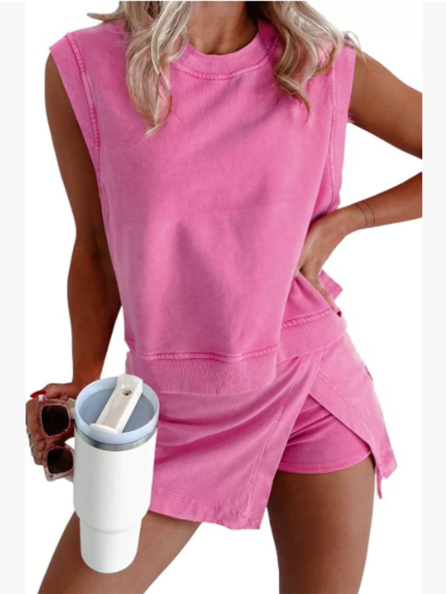 Sleeveless Top and Short Skirt Two Piece Set FRQRT