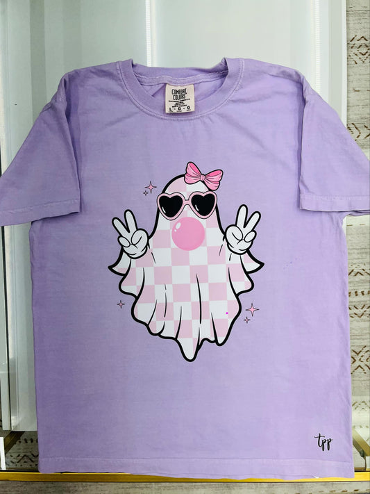 Bubble gum and preppy ghost T-shirt