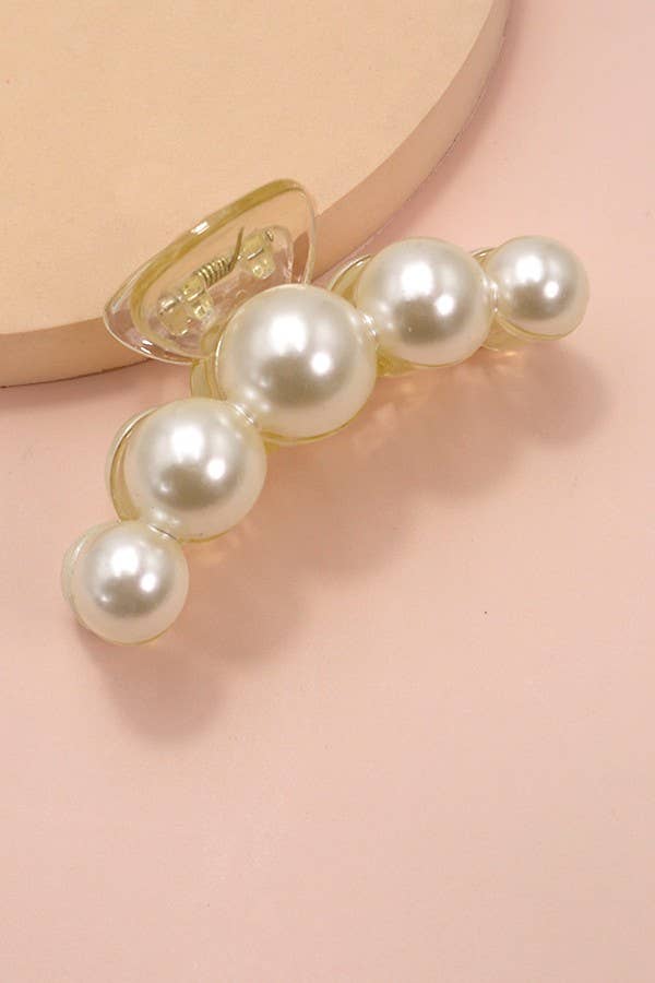 CLASSIC PEARL HAIR CLAW CLIPS | 40H738