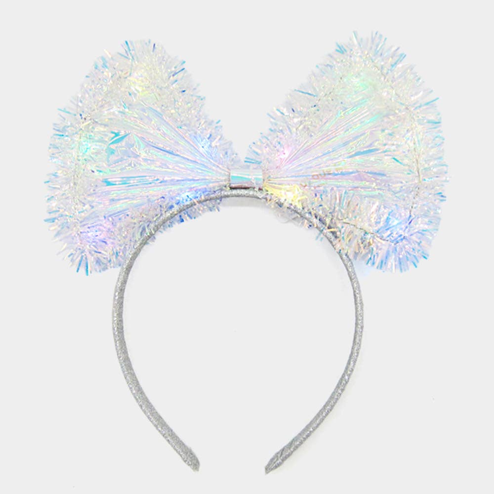 Luminous Tinsel Bow Pointed Party Headband HDH0317