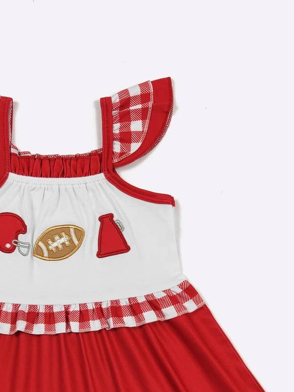 Team Spirit Girls Dress-Red Embroidery TSGD-CRE