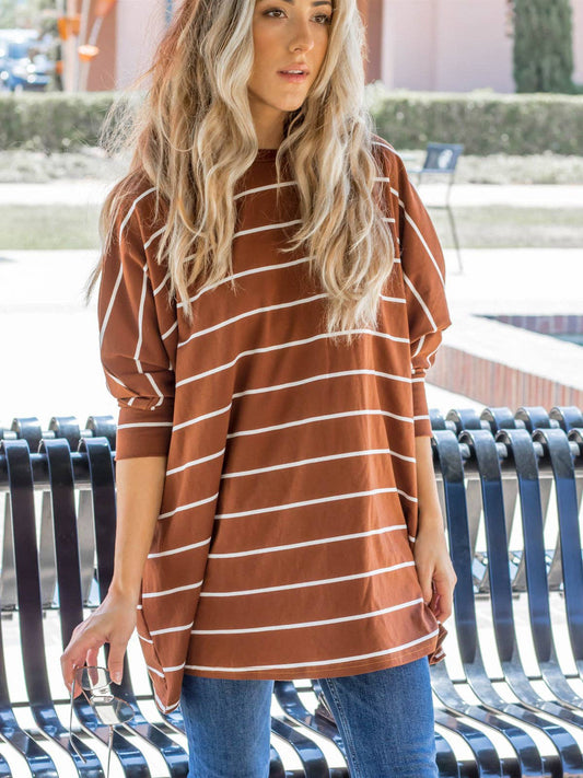 Oversized Stripe Renee Top 7298-087S