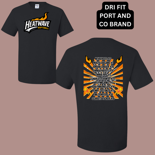 HEAT WAVE TEAM SHIRTS  (DRI FIT) (FRONT IMAGE LARGE--BACK IMAGE LARGE)