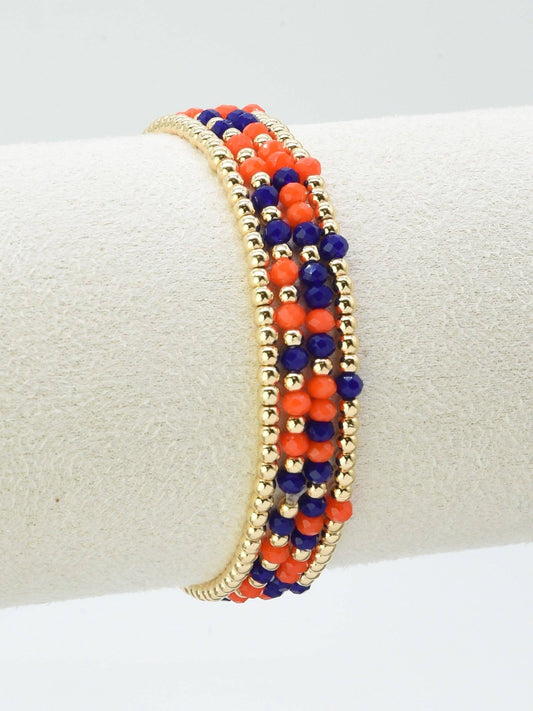 Glass Bead and Gold Stretch Bracelets, Great for Gameday! — In store — MGBG