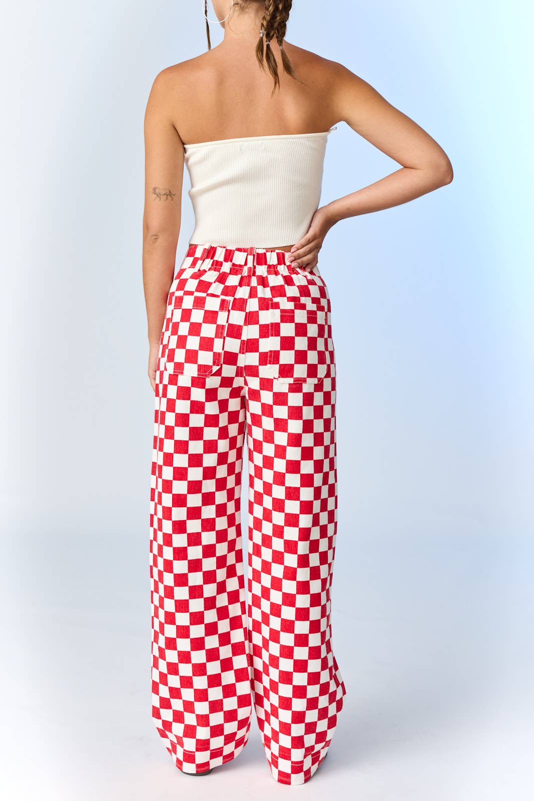 Demi Checkered Bottoms w Elastic Band-10425br