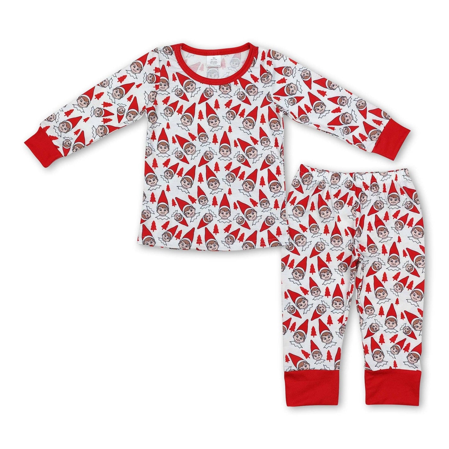 Red hat ELF tree kids boys bamboo pajamas   BLP0558