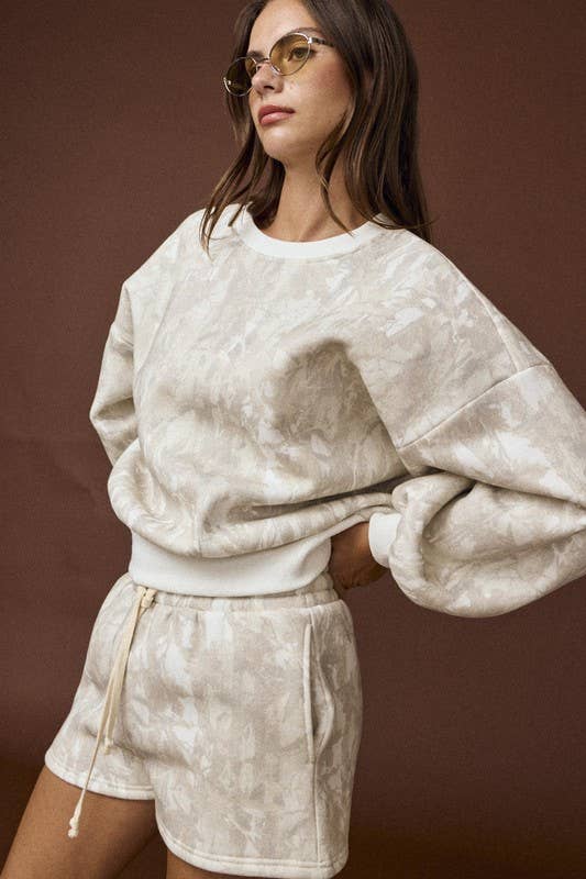 Woodland Camo Crewneck And Shorts 101625-AS