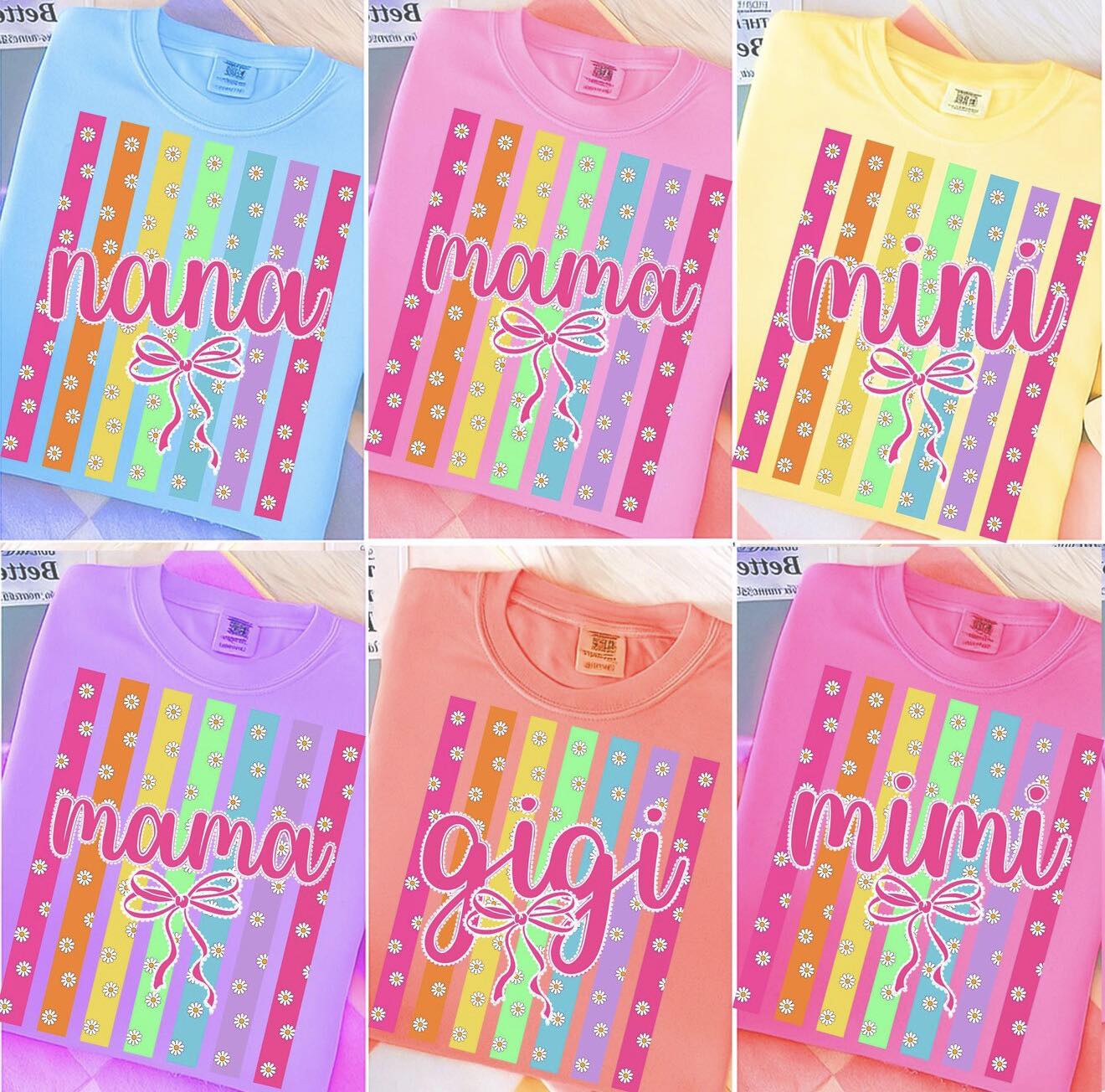 COLORFUL STRIPE BUNDLE - NAME OF CHOICE 🩷💙💚 - (GILDAN/JERZEES/LAT) 042126br