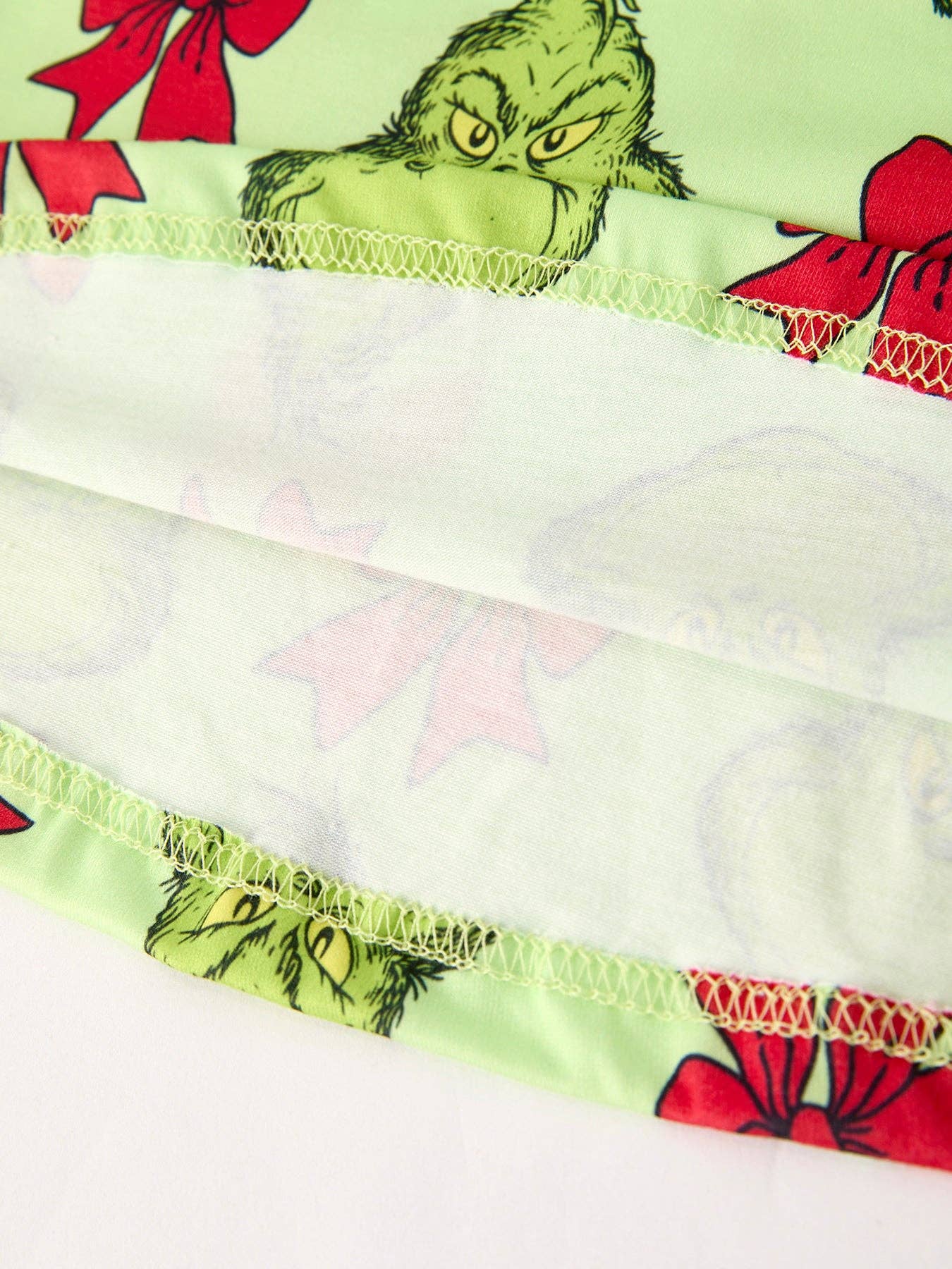 Winter Christmas Grinch Bow Print Green Girls Dress-WCGBP