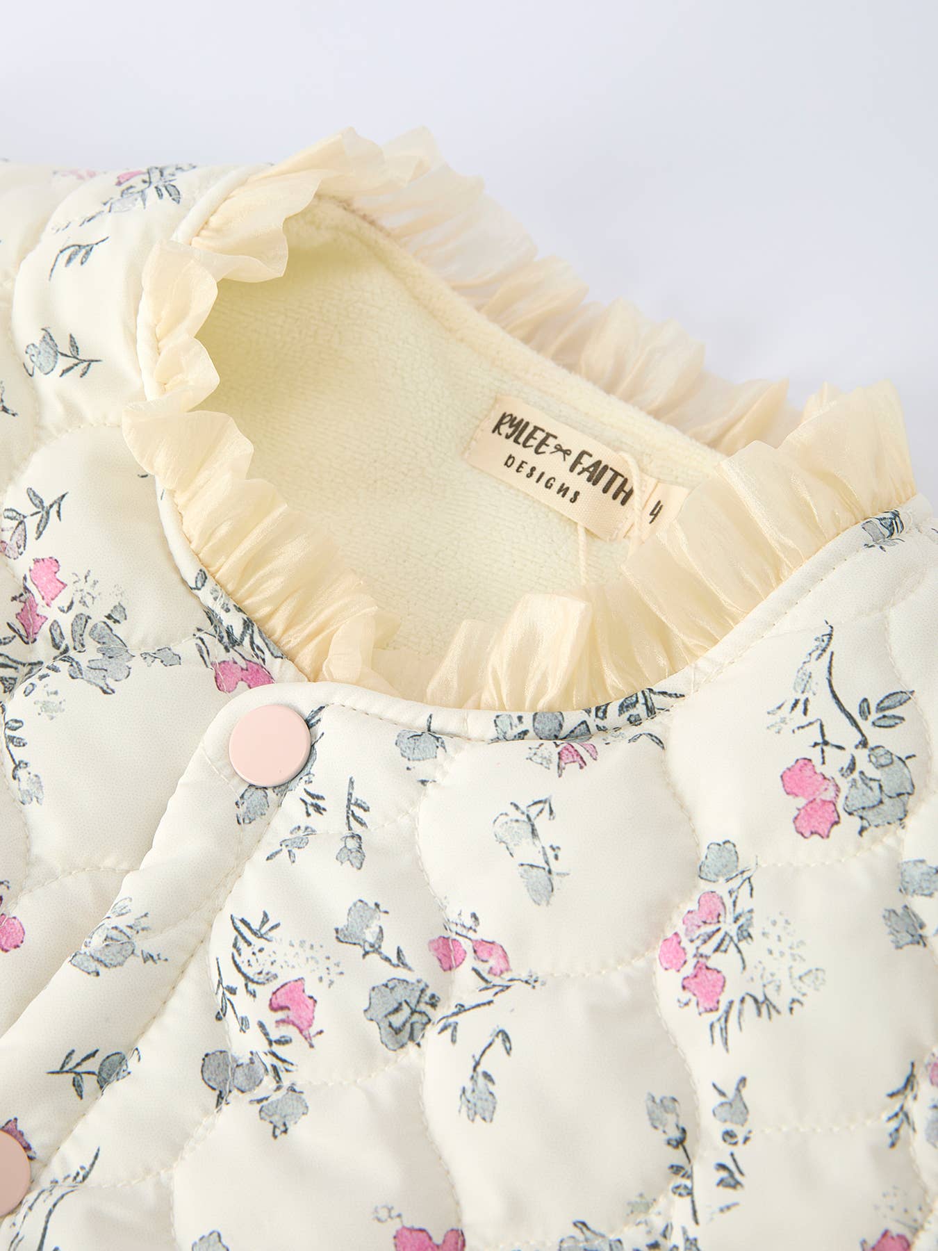 Fall Floral Lace Bow Girl Vest 02182026KA1