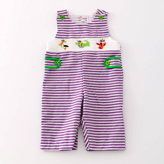 Mardi Gras Smocked Baby Jon Jon  47653