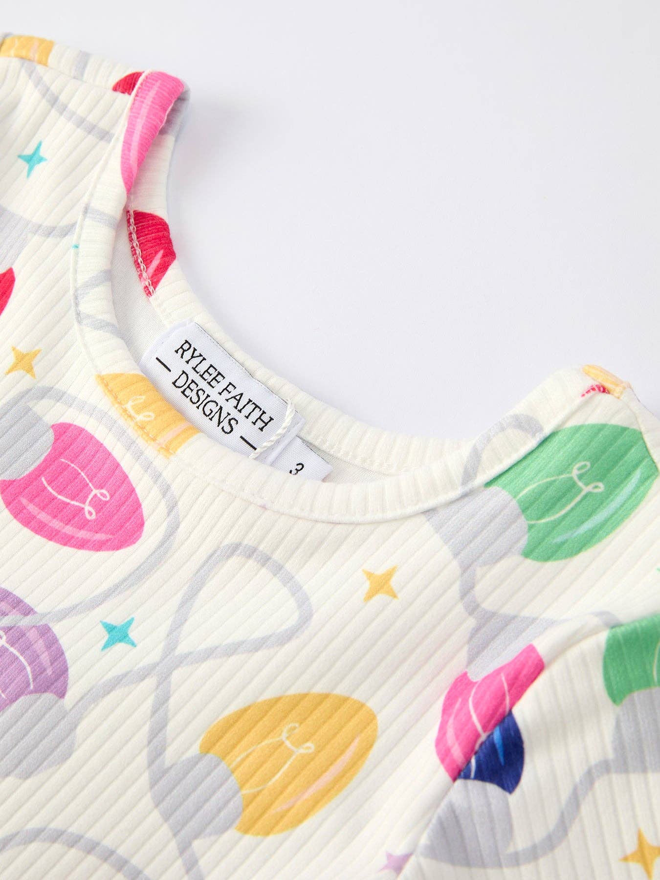 Rylee Faith Designs - Christmas Colorful Light Bulb Girls Dress - 10.17 Et