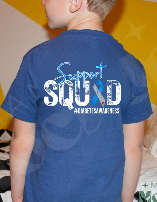 Support squad #Diabetesawarness t-shirt CUSTOM IMAGE