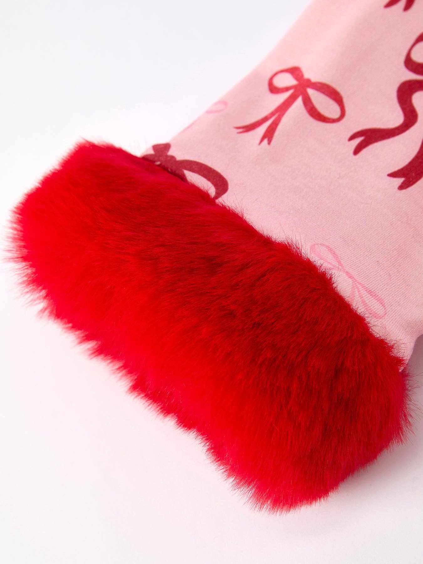 Christmas Bow Girls Pajama Set with Furry Trim-101825br