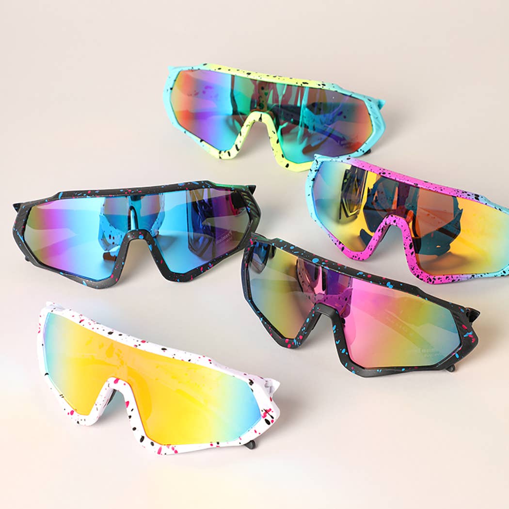 Multicolor Frame Tinted Lenses Sport Sunglasses- MFTLSS