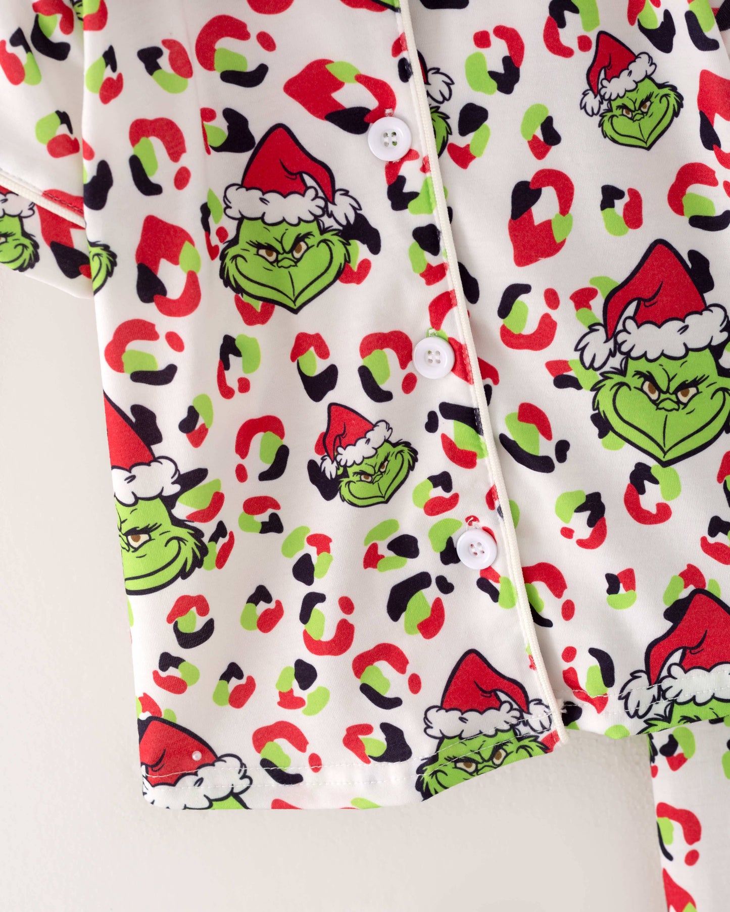 Grinch Leopard Girl Pajamas Sleepwear Kids Clothes Grinch Pajamas PJG40243