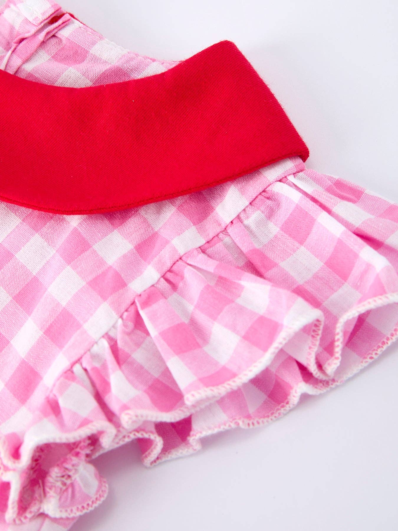 Rylee Faith Designs - Valentine Pink Plaid Girls Dress with Red Hearts and Bows-011026br1