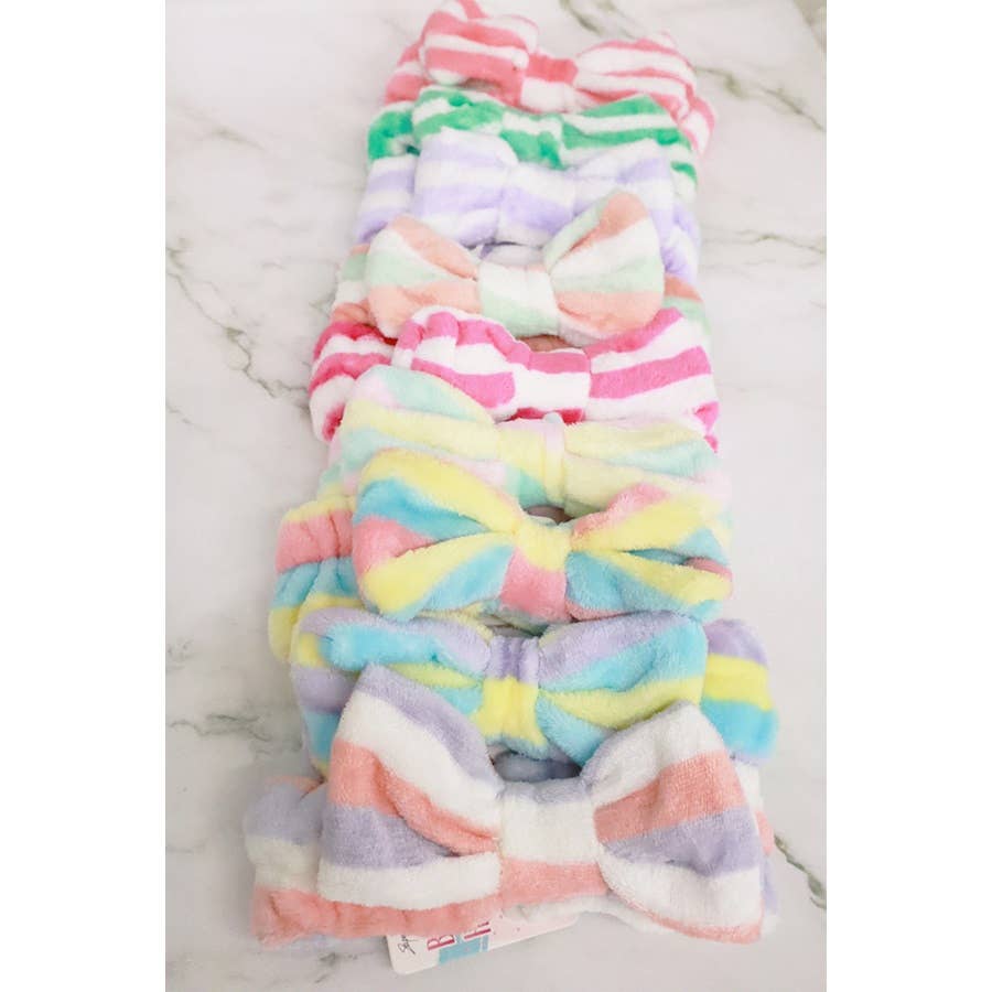 Stripe Bow Beauty Spa Headband LRSSH