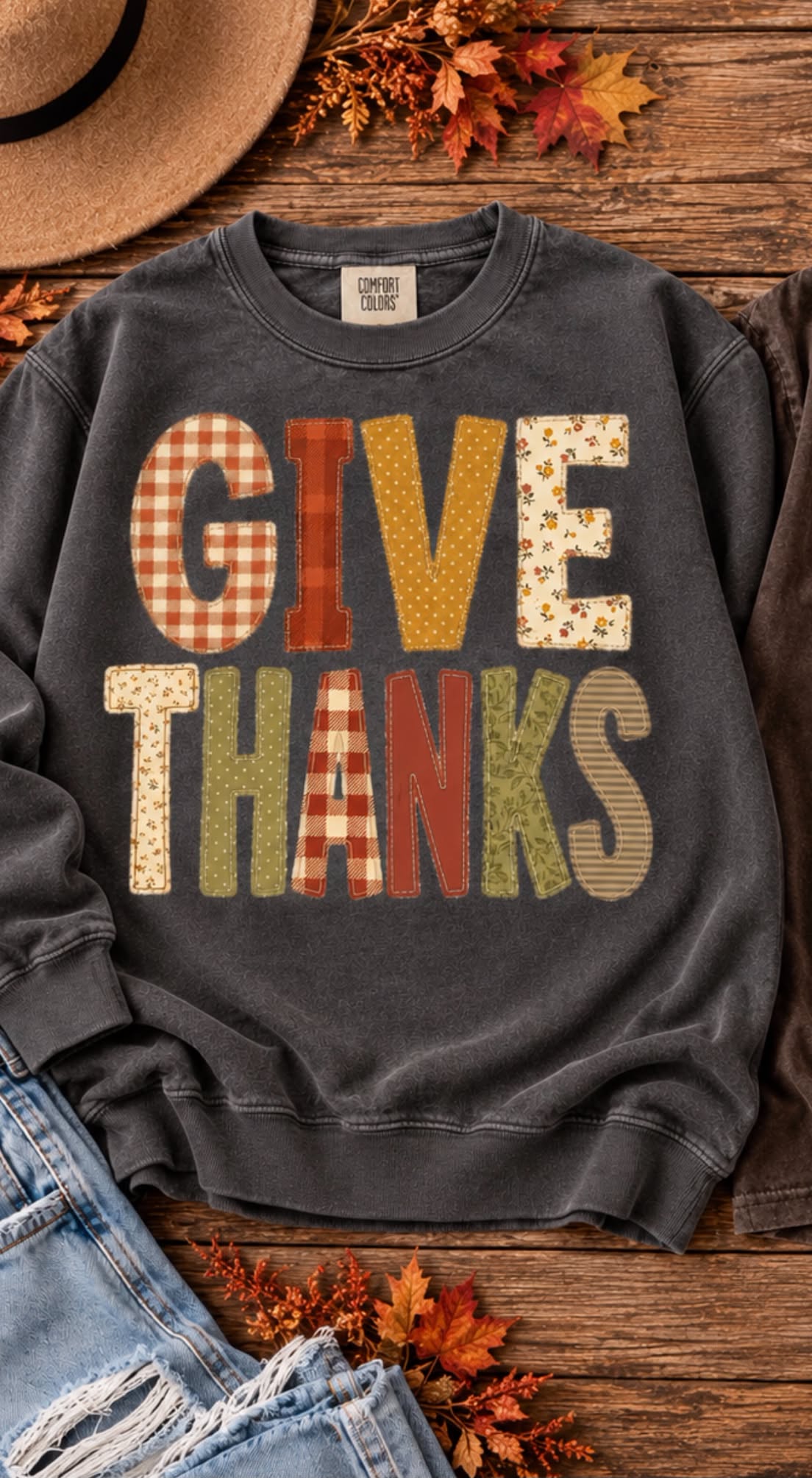GIVE THANKS 1023261-----BOXY CROP------ (COMFORT COLOR) 102326SH