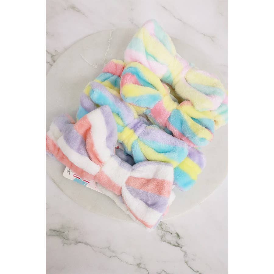 Stripe Bow Beauty Spa Headband LRSSH