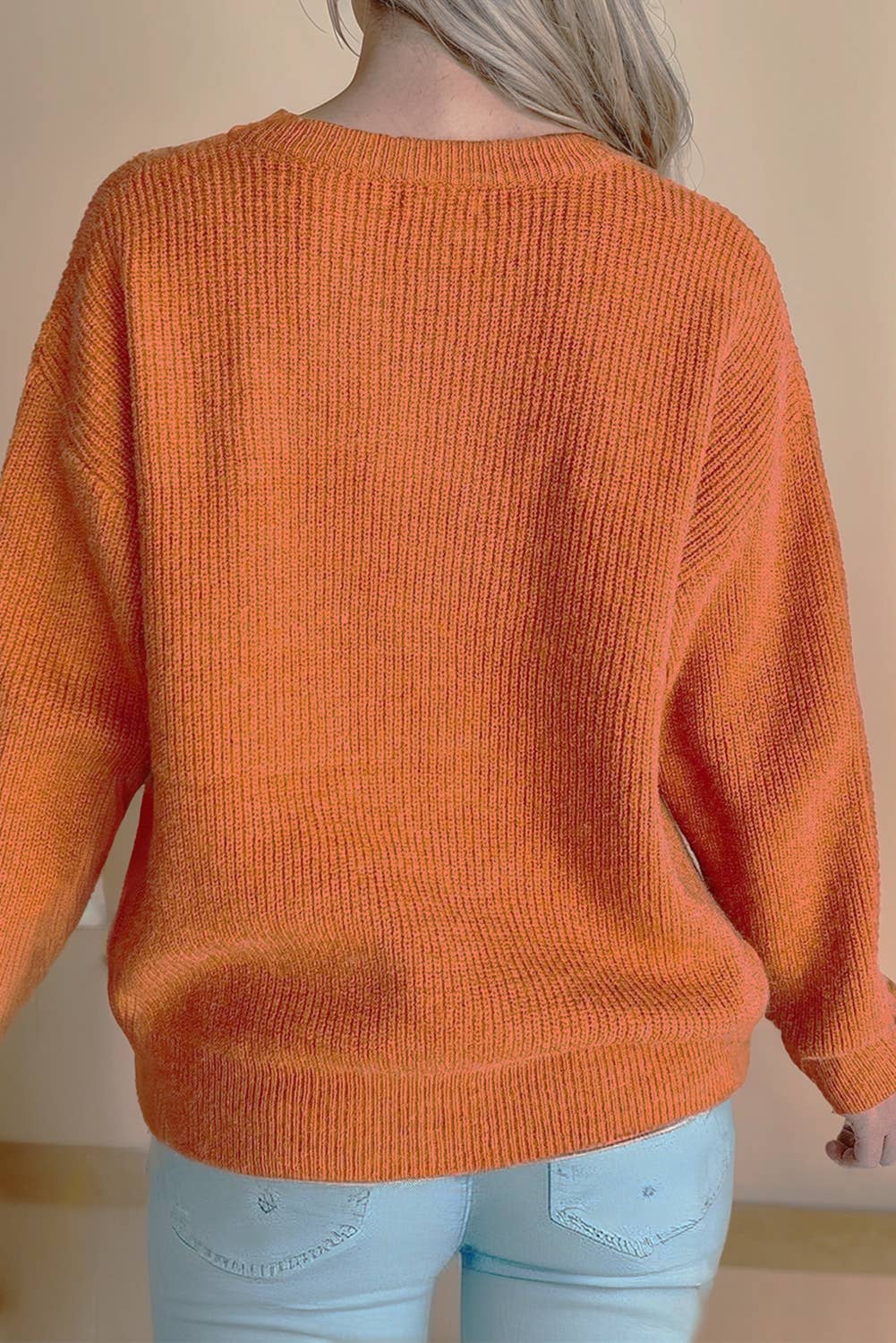 Hello Pumpkin Letter Graphic Knit Sweater   2725576