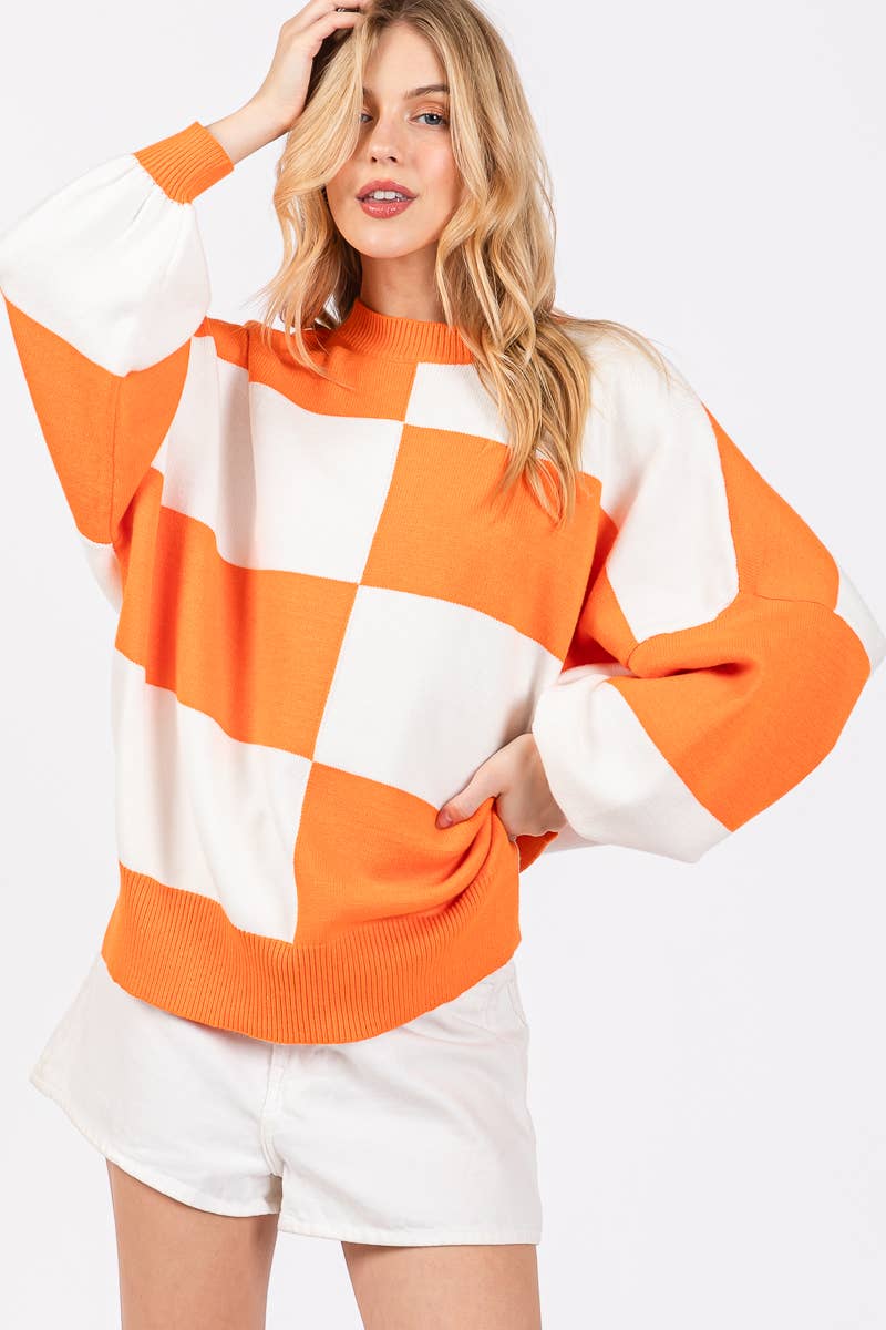 GAME DAY CHECKERED SWEATER- GDCS2