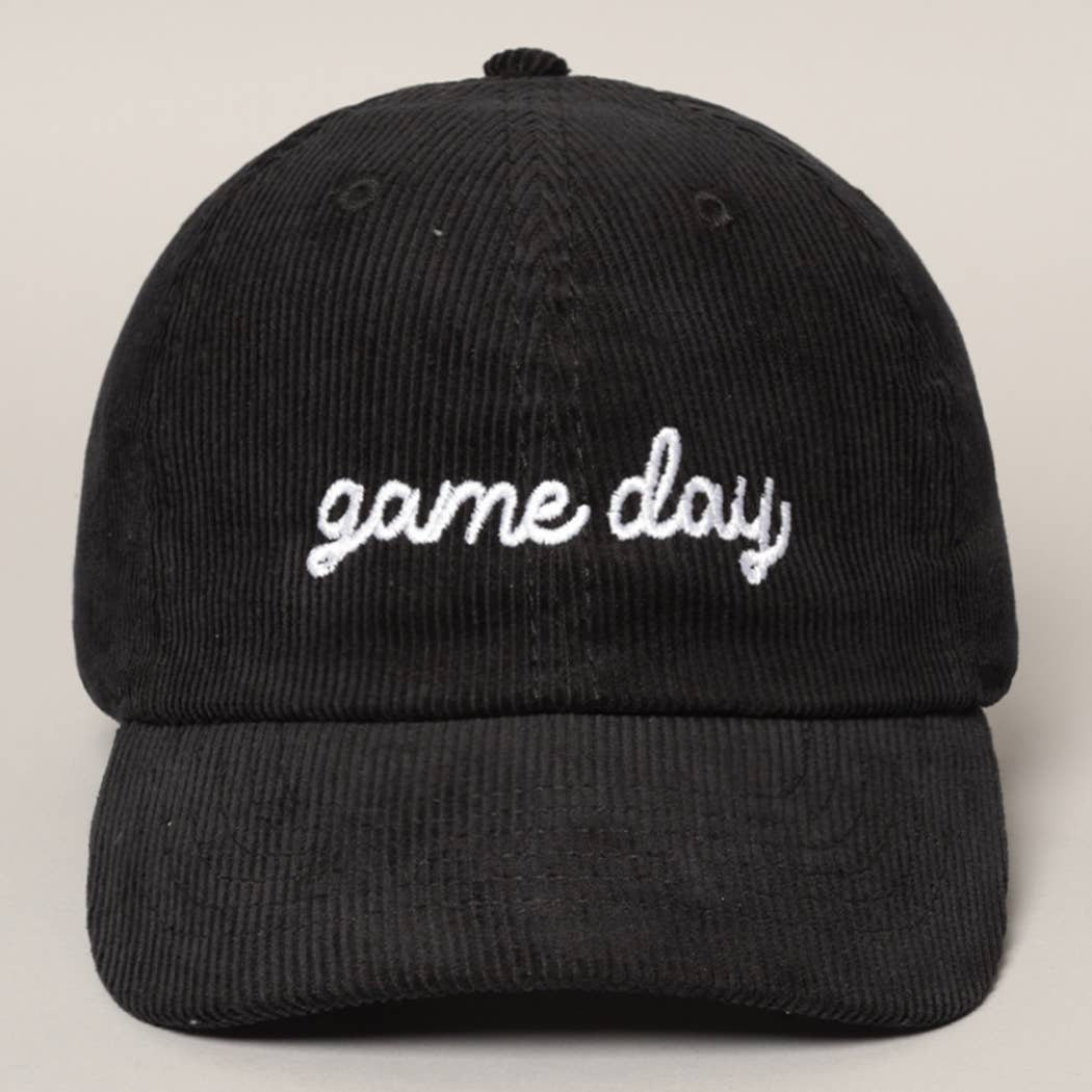 Game Day Embroidered Corduroy Cap