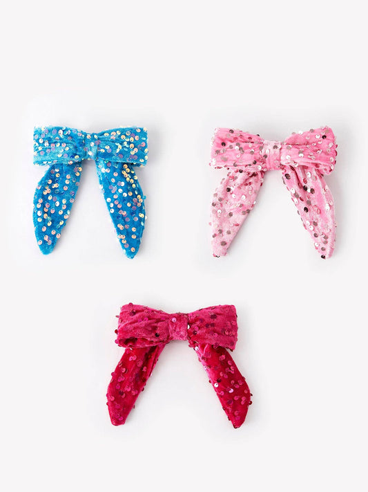 Girls Sequin Bow Hair Clip ACG567