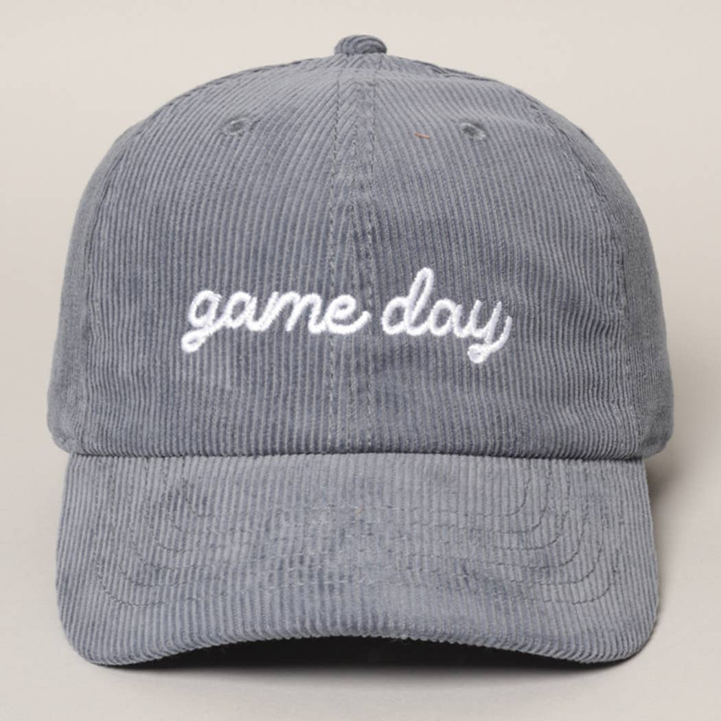 Game Day Embroidered Corduroy Cap