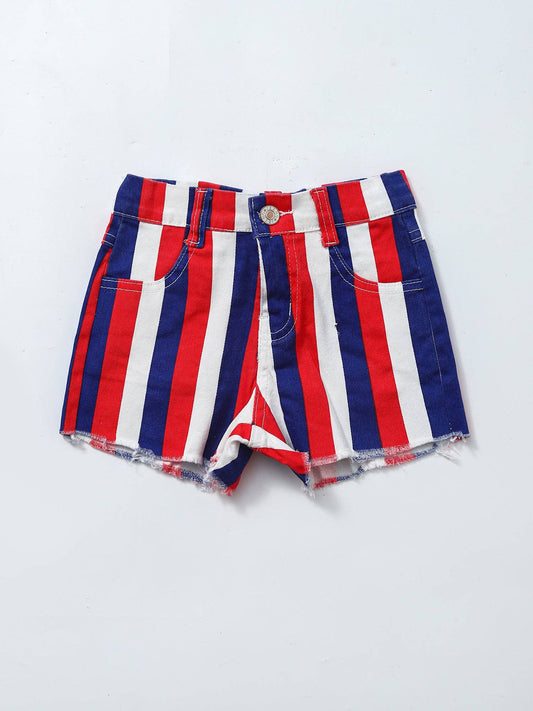 Stripes July Fourth Denim Shorts