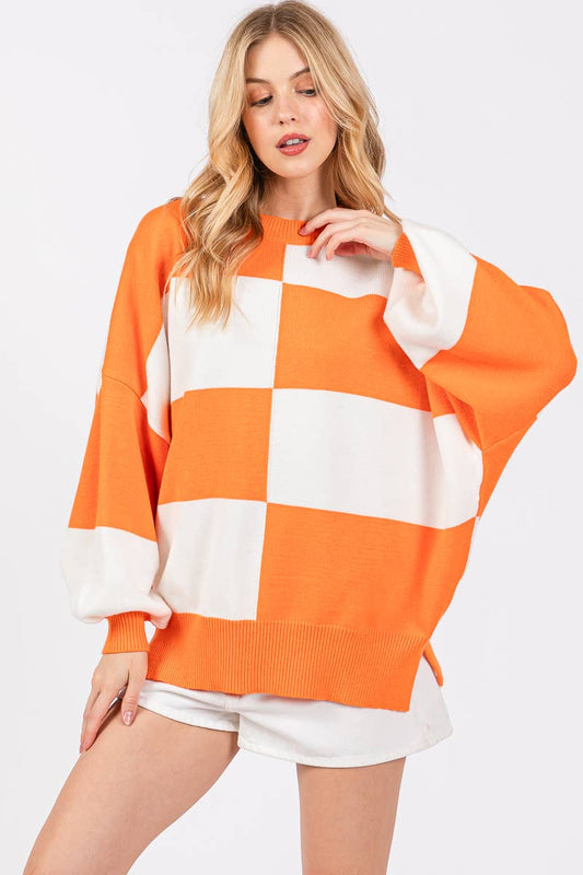 GAME DAY CHECKERED SWEATER- GDCS2