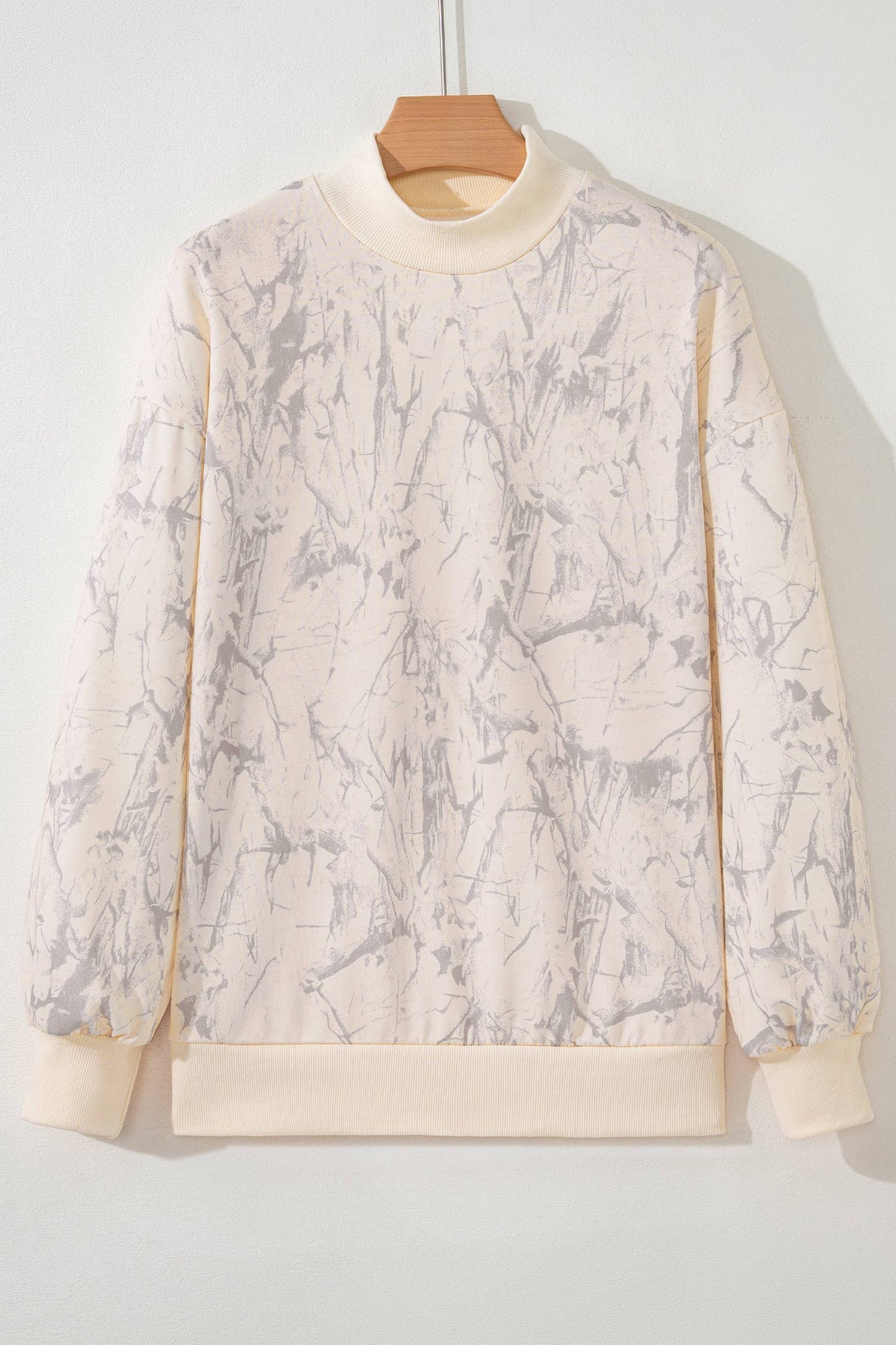 Western Long Sleeve Camo Mock Neck Baggy Sweatshirt-010826br5