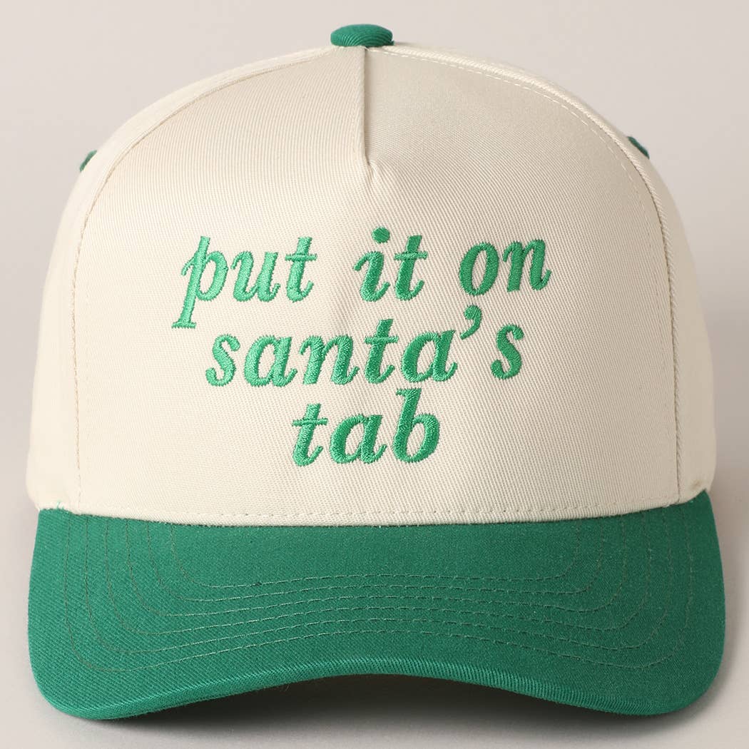 Put It On Santa's Tab Text Embroidery Baseball Cap TCM002RED