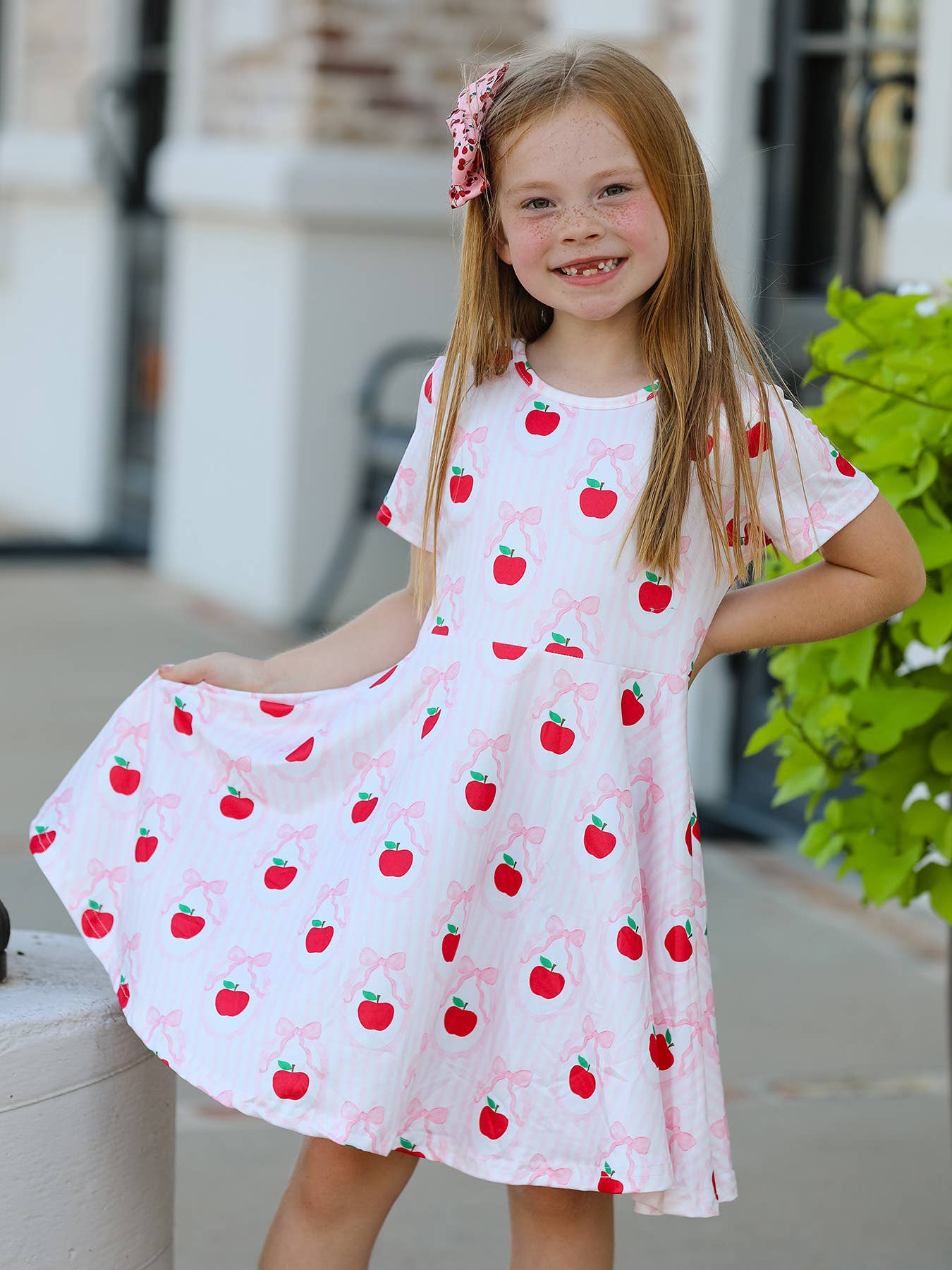 Back to School Apple Striped Sweet Girl Dress-B2SAS