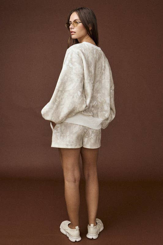 Woodland Camo Crewneck And Shorts 101625-AS