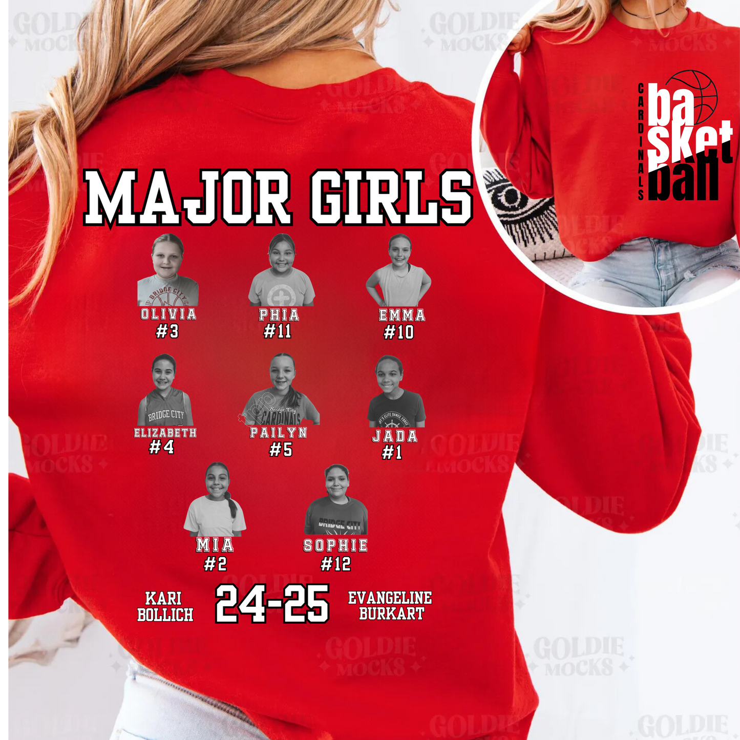 Cardinals Basketball Major Girls (sweatshirt)