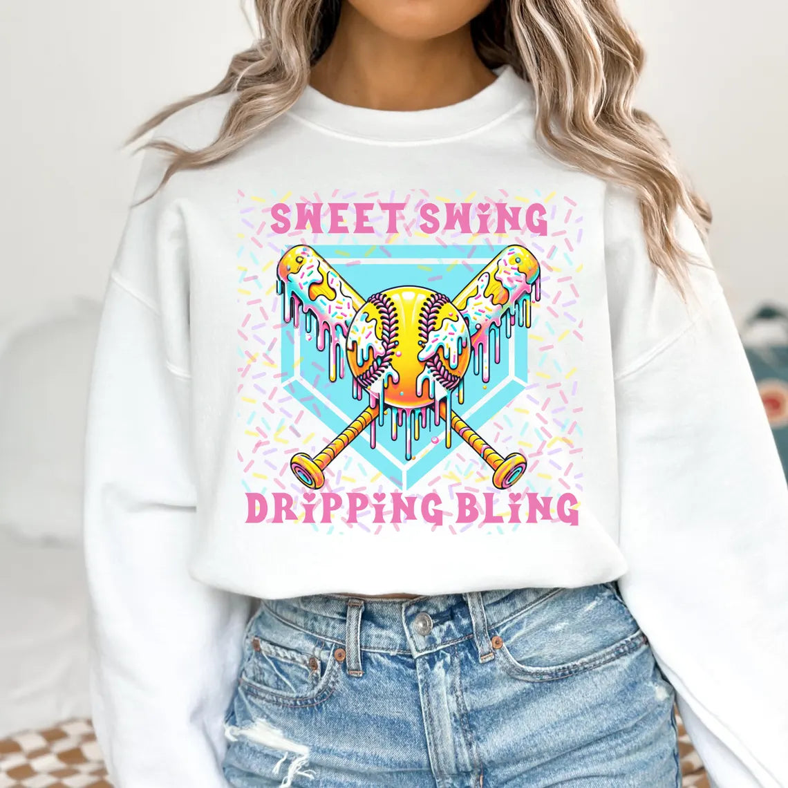 Sweet swing dripping bling - SWEATSHIRT - (Gildan)