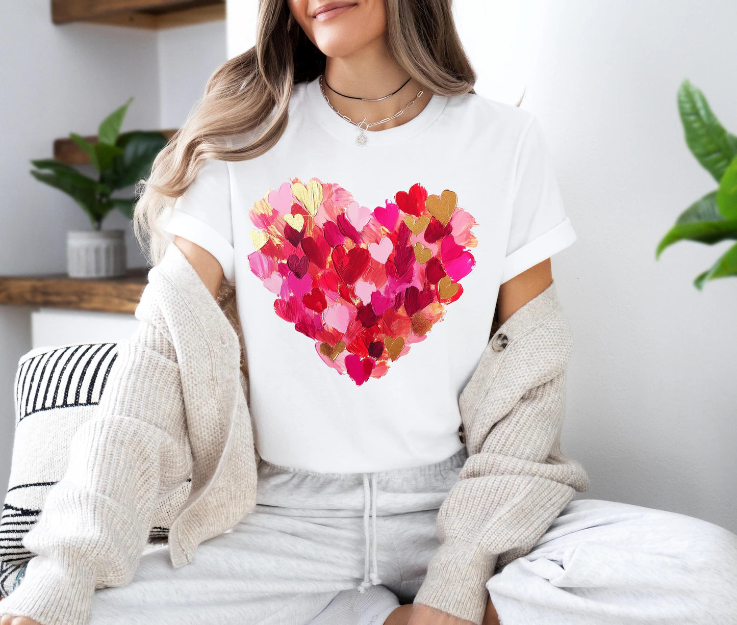 HEART PAINT BRUSH STROKE VALENTINES (GILDAN LONG SLEEVE)