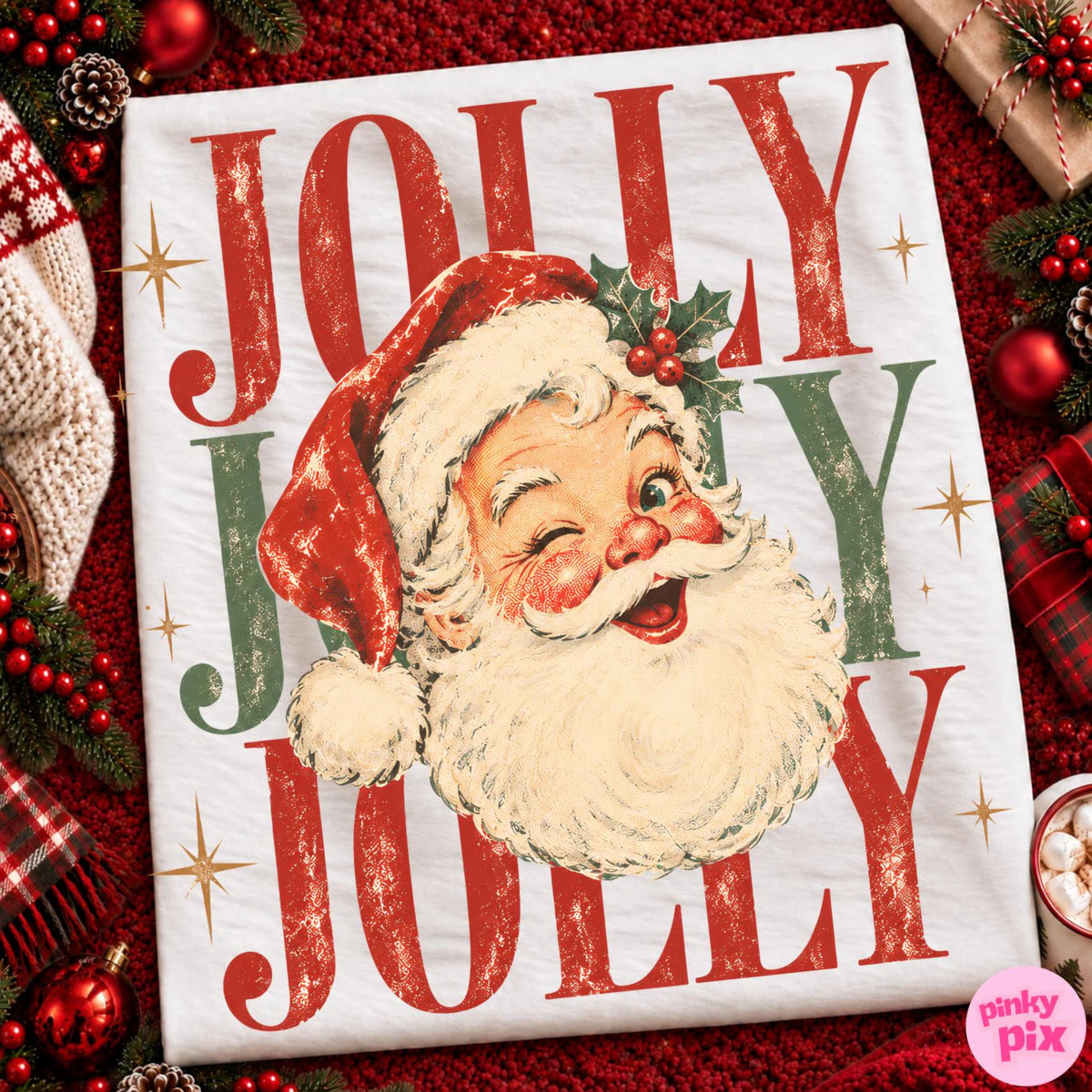 jolly jolly jolly santa 1012263----------T SHIRT--------- (COMFORT COLOR) 101326KRV